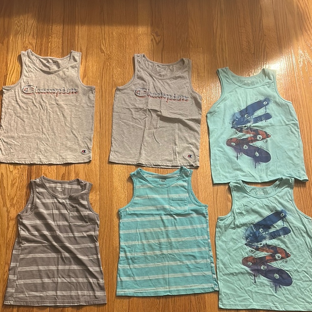 Champion Gray and Blue Tank Tops Casual Comfort